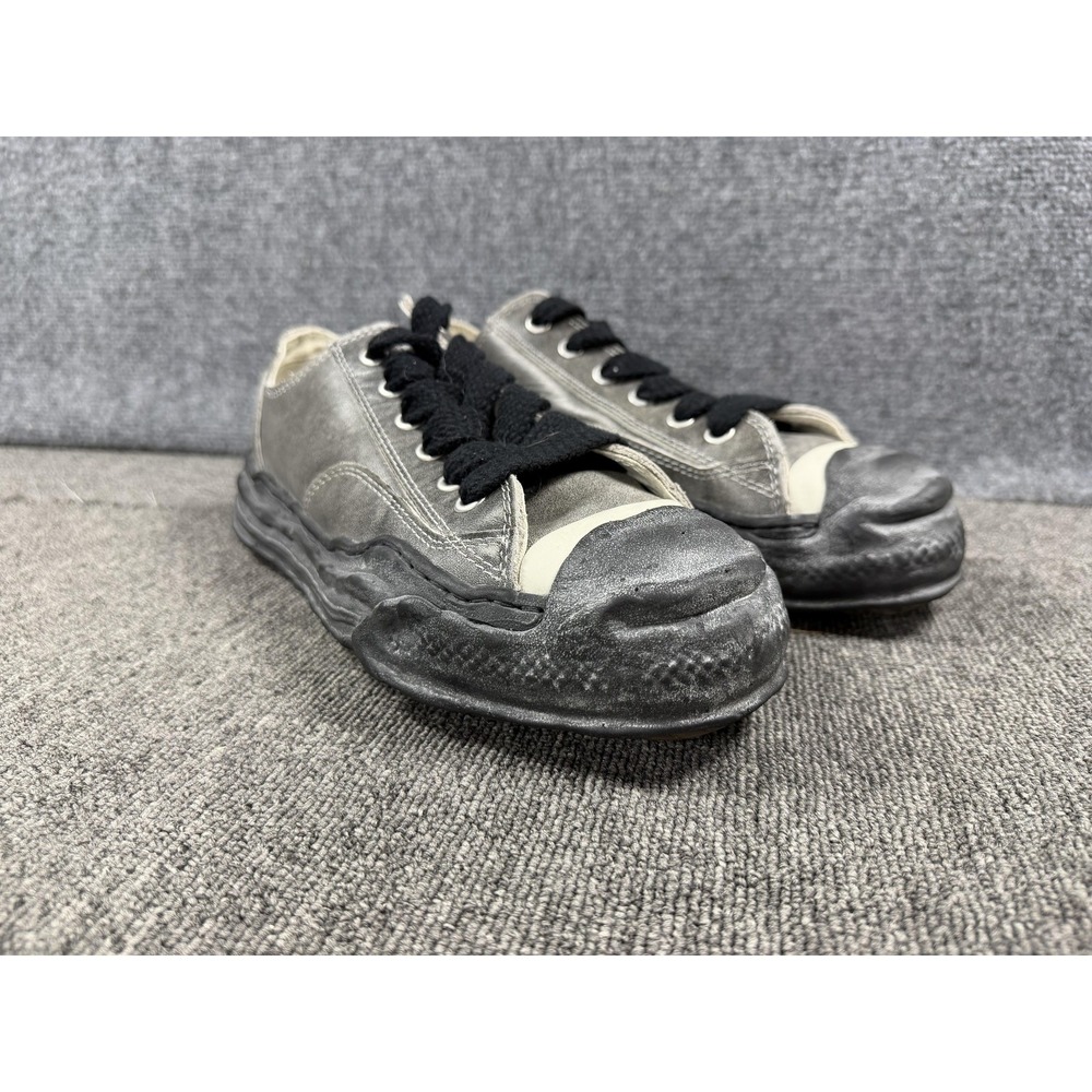 Maison Mihara Yasuhiro Shoes Mens 11 Gray Canvas Low Top Casual Sneakers Lace Up - Picture 4 of 15